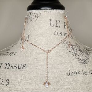 Rhinestone Spider Necklace Earrings